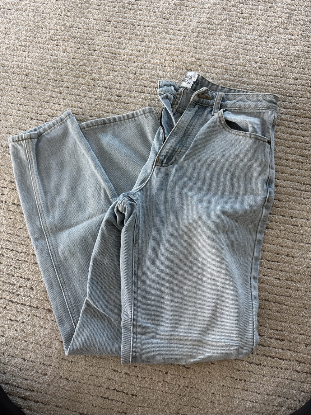 Princess Polly Light Blue Straight Leg Jeans